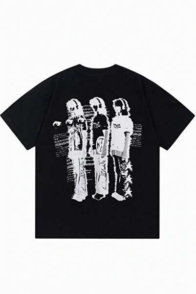 DASH WEAR Ghost Protocol Black Oversize Crew Neck T-Shirt