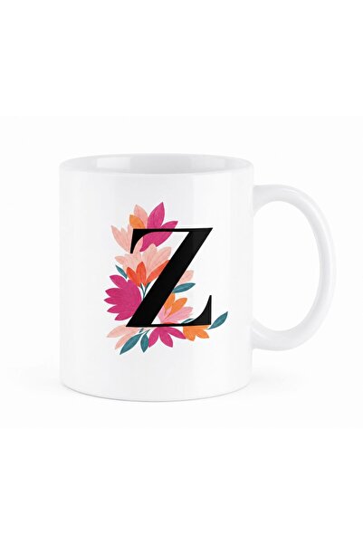 KADOREX DESIGN Personalized Mug with Floral Letter Design