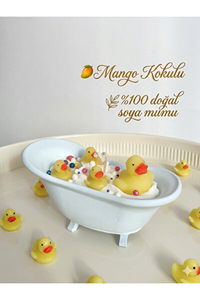 lıghts of candle handmade & 2020 El Yapımı Mango Kokulu Doğal Soya Ördek Aile...