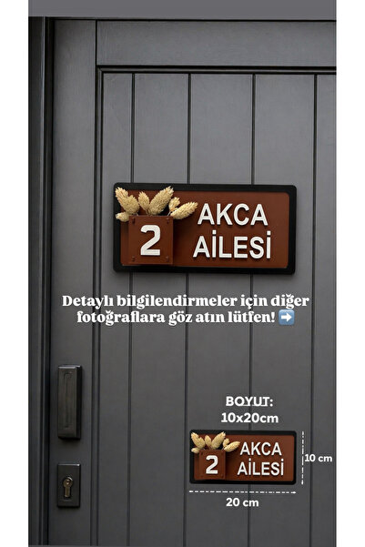 Serüven 3D Kişiye Özel Kapı İsimliği ve Numara - 3D Baskı Dekoratif Kapı Tabe...