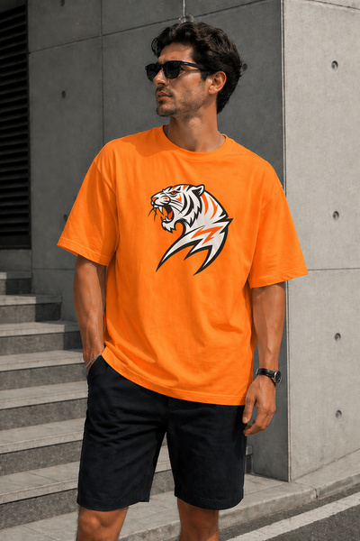 ArtYus Μπλουζάκι Unisex Oversize με στάμπα σύμβολο δύναμης Τίγρης – Βαμβακερό...