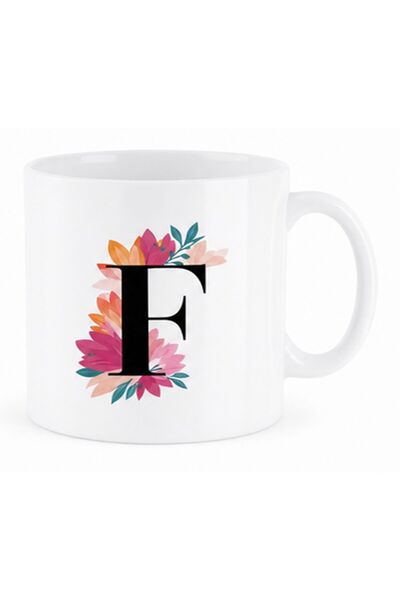 KADOREX DESIGN Personalized Mug with Floral Letter Design