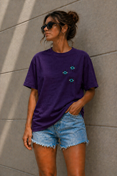 ArtYus Μπλουζάκι Üç Göz Minimal Printed Unisex Oversize – Βαμβακερό T-Shirt μ...