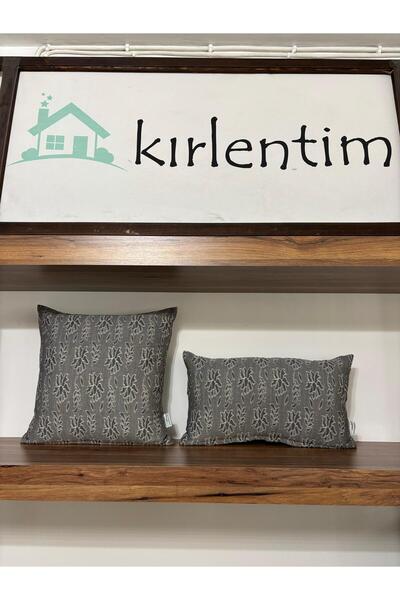 KIRLENTİM Σετ 2 τεμαχίων - ΓΚΡΙ-ΜΑΥΡΟ ΥΦΑΝΤΟ ΖΑΚΑΡ ΚΑΛΥΜΜΑΤΑ ΚΑΝΑΠΕΩΝ