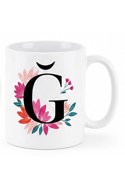 KADOREX DESIGN Personalized Mug with Floral Letter Design