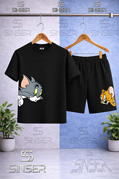 SS SİNSER Παιδικό μπλουζάκι με στάμπα CAT MOUSE TM JRY KAFALAR YANDA με λαιμό...