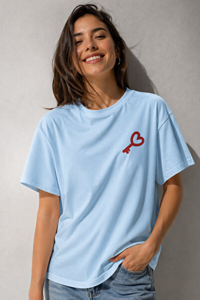 ArtYus Μπλουζάκι Heart Key Minimal Printed Unisex Oversize – Βαμβακερό T-Shir...