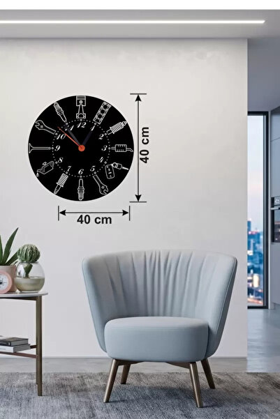 İsmiyle Al Znv Mey Import ®   Auto Parts Design Wooden Wall Clock - 40X40 cm ...