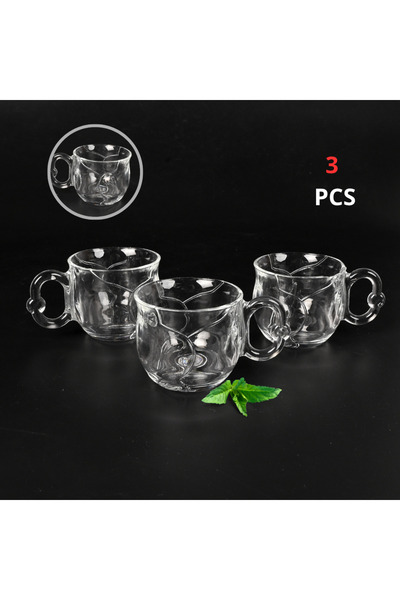 Generic Glass Cups with Handle, 3-Piece Set – Modern, Luxurious Design for Yo...