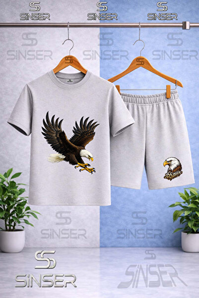 SS SİNSER Παιδικό T-Shirt με στάμπα EAGLE COLORFUL ATTACK - Σετ σορτς
