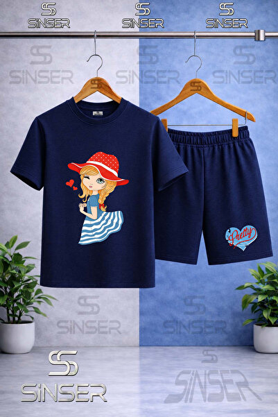 SS SİNSER Children's Anime Prty Girls Red Hat Printed Crew Neck T-Shirt - Sho...