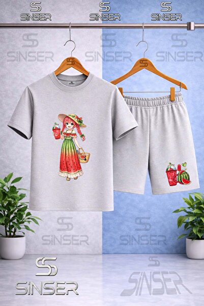 SS SİNSER Παιδικό ΣΕΤ ΚΟΡΙΤΣΙΩΝ με στάμπα και λαιμόκοψη ποδηλάτου - Σετ σορτς