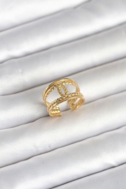 naque 316L Steel Gold Color Twist Knot Model Women's Ring - Tj-Byk4163