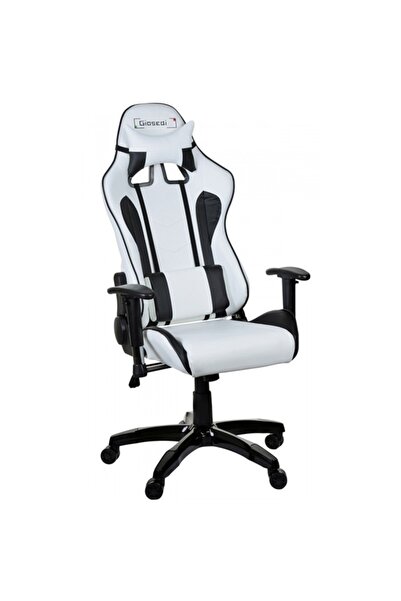 Mobplayers Gran-Giosedi Μαύρο-Λευκό Καρέκλα Gaming, Δερμάτινη, Ρυθμιζόμενα Μα...