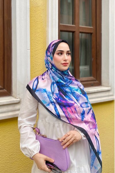 Firuze scarf Mixed Pattern Pink Soft Shawl