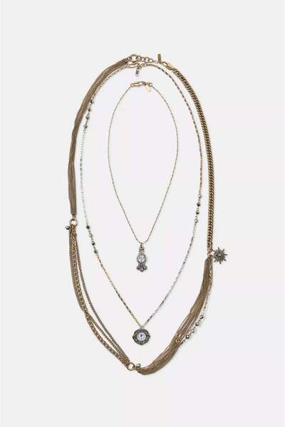 Alice İsstanbul Brand 3-Piece Watch Charm Necklace