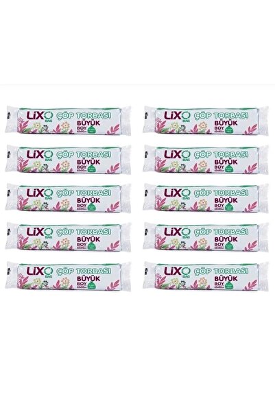 LİXO ÇÖP POŞETLERİ Lixobag Büyük Boy Çöp Poşeti 10 paket*10 lü rulo 100 ad 65...