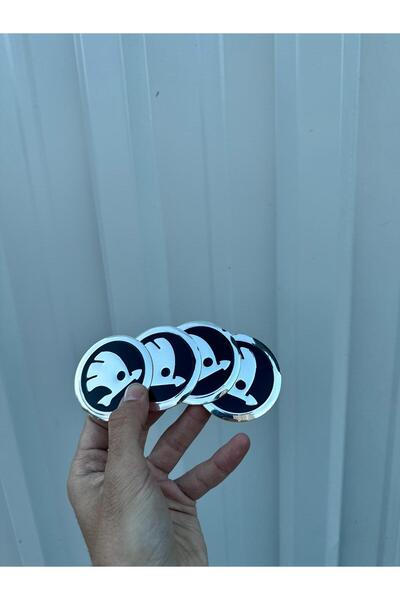 OEM SKODA Logolu Alüminyum Dış Kaplama Jant Göbeği Arması Yapıştırma 56 Mm 4 ...
