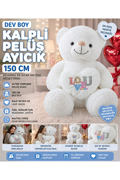 TRUST STORE Giant Size Heart Plush Teddy Bear 150 cm Ultra Soft Large Size Sp...