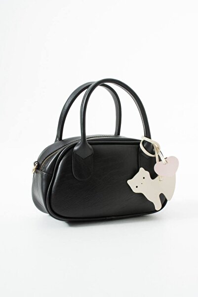 H&D COLLECTİON Γυναικεία τσάντα ώμου με φιγούρα γάτας και διακοσμητικό στοιχείο