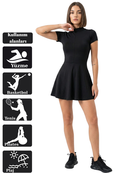 mrm pro Γυναικείο μαγιό με κοντό μανίκι και φούστα, αθλητικό μαγιό με σορτς, ...