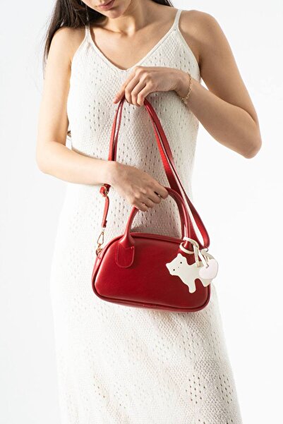 H&D COLLECTİON Γυναικεία τσάντα ώμου με φιγούρα γάτας και διακοσμητικό στοιχείο