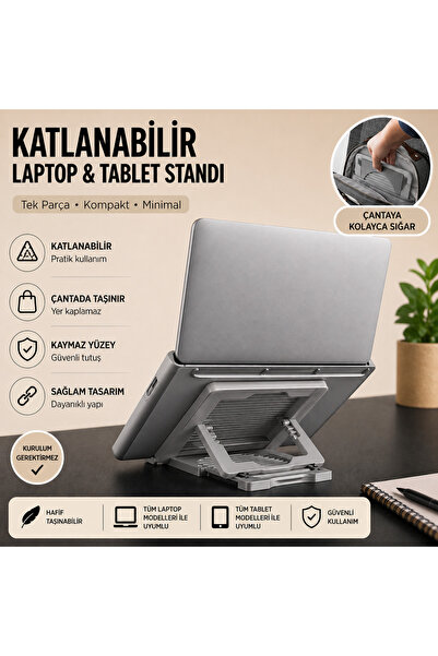 HIZARCIOĞLU İÇ VE DIŞ TİCARET Katlanabilir Laptop Standı & Tablet Standı – Ta...