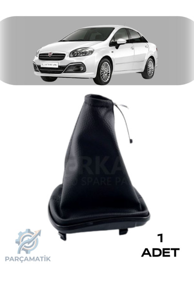 PARÇAMATİK Fiat Linea Uyumlu Vites Körüğü Siyah Suni Deri Vites Kılıfı