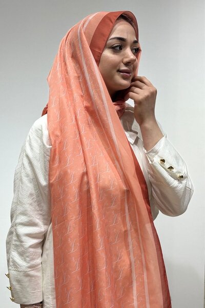 Firuze scarf Turquoise Pattern Powder Color Soft Shawl