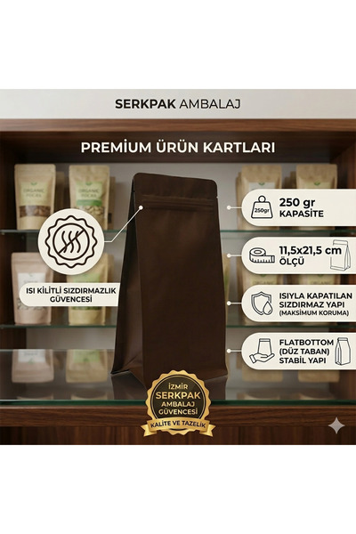 Kahverengi Flatbottom Ambalaj - 11.5X21.5CM - (100 Adet)