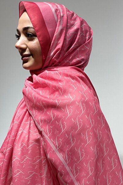 Firuze scarf شال ناعم بلون الفوشيا بنمط الفيروزي