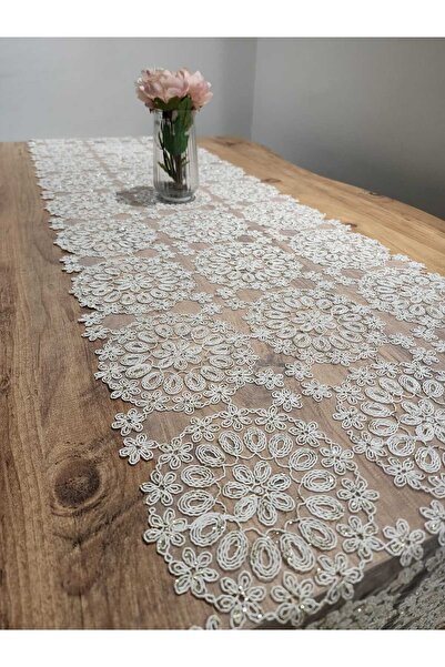 YALINSHOME Față de masă LUX runner personalizată cu broderie 2.20x45 cm