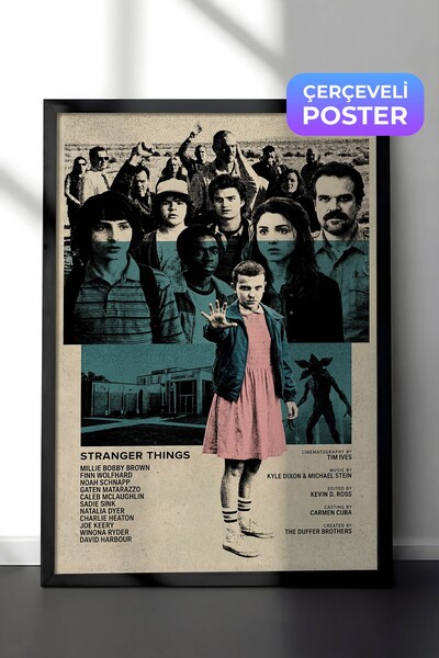 Postifull Stranger Things Siyah Çerçeveli Poster, Sinema ve Dizi Tablo, Film ...