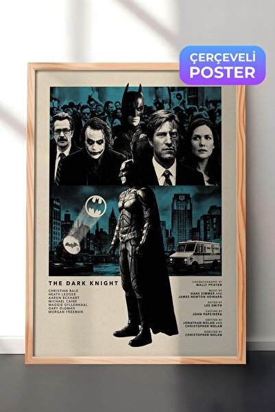 Postifull Ο Σκοτεινός Ιππότης Ξύλινη Αφίσα με Κορνίζα, Πίνακας Κινηματογράφου...