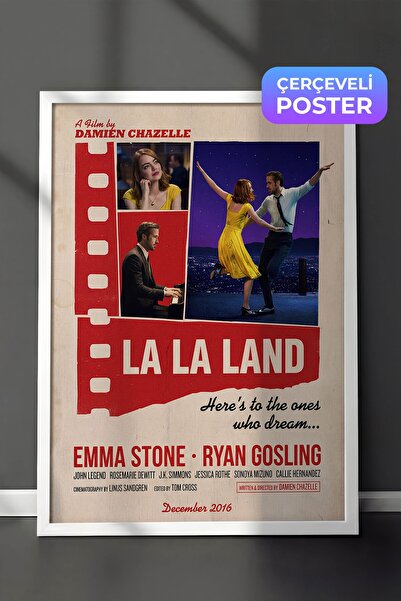 Postifull La La Land Beyaz Çerçeveli Poster, Sinema ve Dizi Tablo, Film Dizi ...