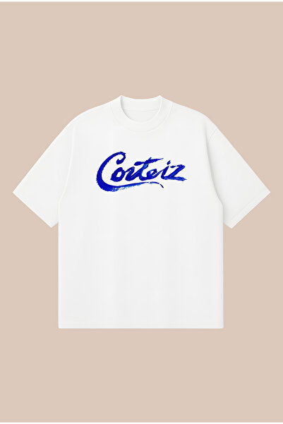PURE POWER Corteiz Blue Script Boxy Fit Oversize Unisex 100% Βαμβακερό Μπλουζ...