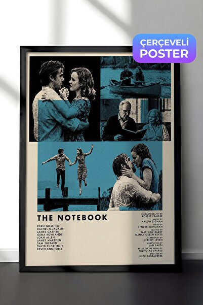 Postifull The Notebook Siyah Çerçeveli Poster, Sinema ve Dizi Tablo, Film Diz...