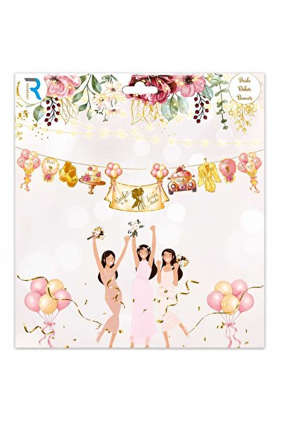 LİYA3D Bride Gold Dekor Banner – Bekarlığa Veda Arka Fon Perde – Bride To Be ...