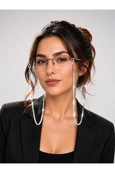 Beksy Accessory Lüks Kristal Taşlı Gözlük Zinciri ve Askısı - Şık ve Zarif Ta...