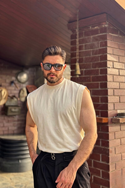 GUARAZ Ανδρικό μπλουζάκι μπάσκετ Zero Sleeve Crew Neck Oversize 100% βαμβακερ...