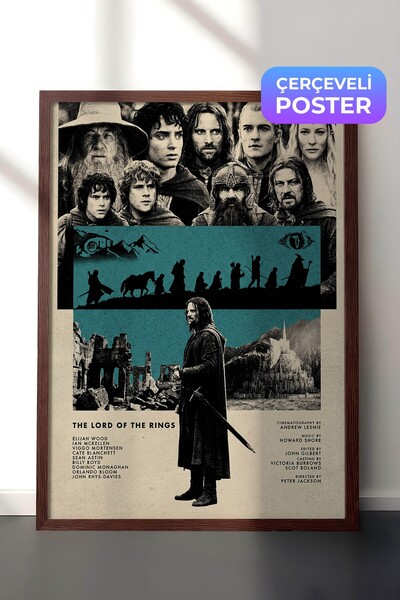 Postifull The Lord of the Rings Kahverengi Çerçeveli Poster, Sinema ve Dizi T...