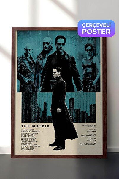 Postifull The Matrix Kahverengi Çerçeveli Poster, Sinema ve Dizi Tablo, Film ...