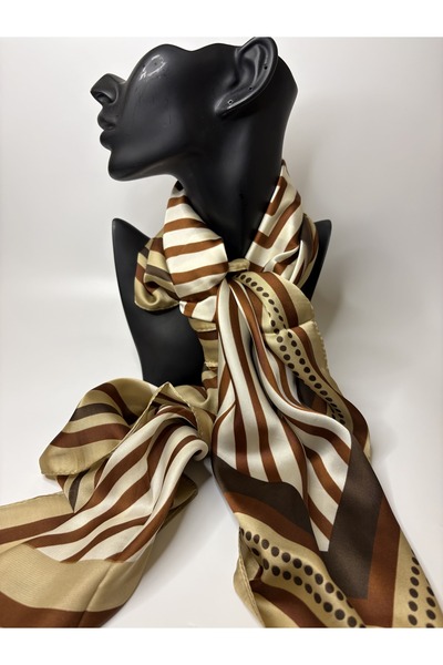 BHR AKSESUAR Τετράγωνο φουλάρι διπλής όψης με σχέδια (90x90 εκ.)