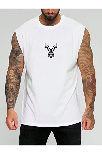 AZIZI TEKSTIL Deer Printed Sleeveless T-Shirt