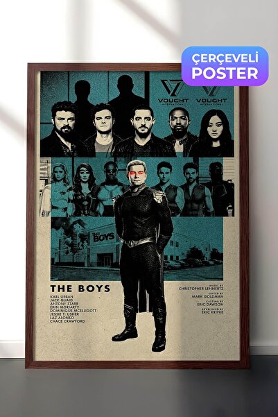 Postifull The Boys Kahverengi Çerçeveli Poster, Sinema ve Dizi Tablo, Film Di...