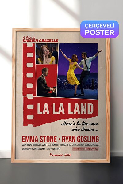Postifull La La Land Ahşap Çerçeveli Poster, Sinema ve Dizi Tablo, Film Dizi ...