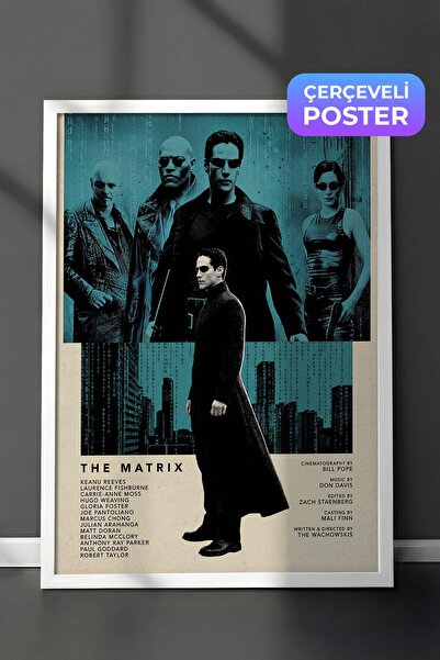 Postifull The Matrix Beyaz Çerçeveli Poster, Sinema ve Dizi Tablo, Film Dizi ...