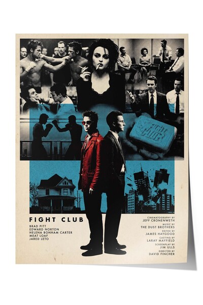 Postifull Αφίσα Fight Club, Αφίσες ζωγραφικής τέχνης για κινηματογράφο και τη...