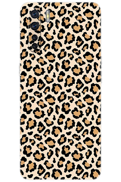 Ceppare Oppo A91 / Reno 3 Uyumlu Kılıf Desen Baskılı Silikon Leopar Desen STK...