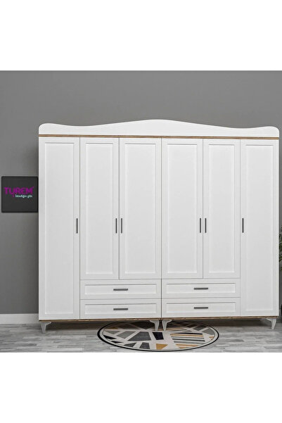 marangozhaneden Çıtalı 6 Kapılı Gardrop Mdf